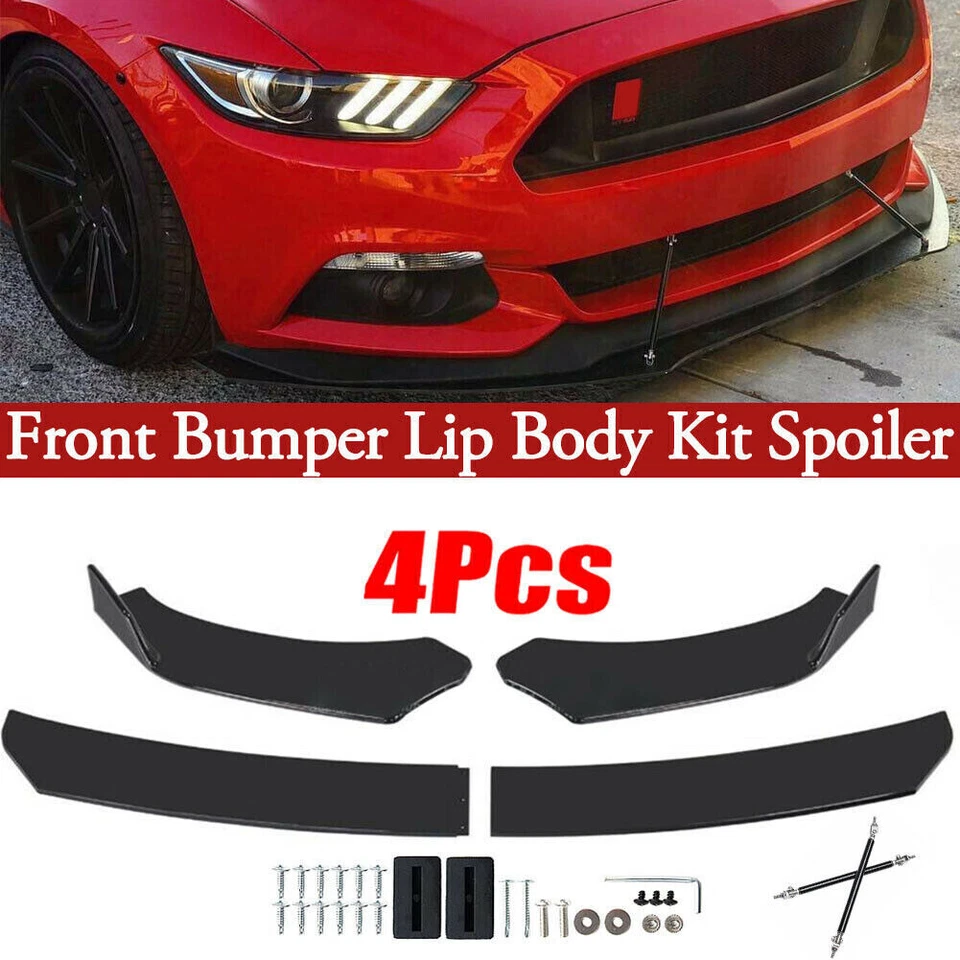 Kit de carrocería divisor alerón labial parachoques delantero universal para automóvil BMW + varillas de puntal Foto 2 de 4