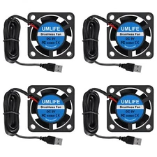4pcs USB 5V DC Fan 2510 Small 2 pin Cooling Cooler Computer 25mm X 10mm 25x25x10