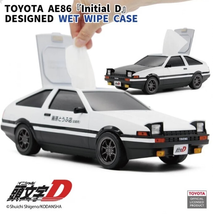 AE86 Initial D DESIGNED WET WIPE CASE ＋α Initial D Toyota AE86 Wet Wipe Case Fujiwara Tofu Shop Official