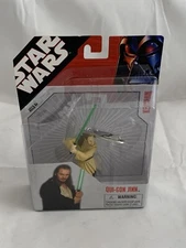 2008 Basic Fun 1800 - Star Wars QUI-GON JINN KEYCHAIN -NEW Sealed