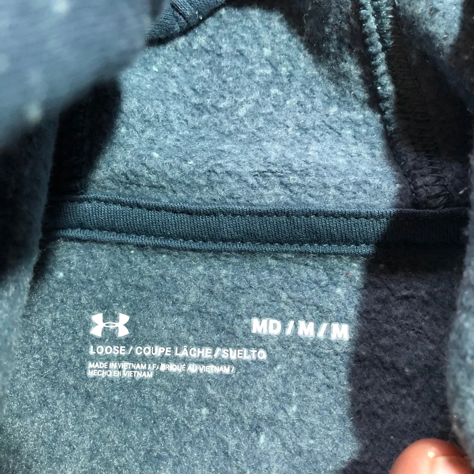 Under Armour Hoodie Womens Medium Blue Rival Fleece Logo Sweatshirt 1356318 - Image 4 of 4