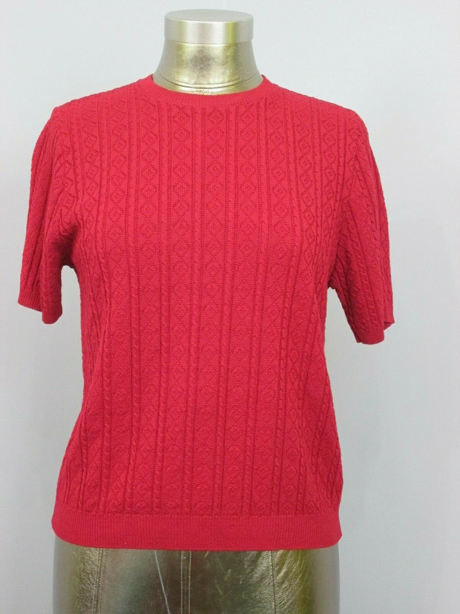 Alfred Dunner Red Sweater Womens Size PXL Chest 38 Short Sleeve 221 21611