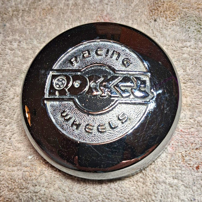 Vintage Rocket Racing Wheel Center Cap Hub Cap Customag Mag Wheel Logo Cap