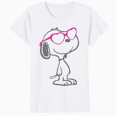 Peanuts Love Bloom Snoopy Heart Shades Vintage Classic Comic Damen T-Shirt