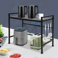 2-Tier Kitchen Baker Rack Shelf Microwave Oven Stand Storage Adjustable Length