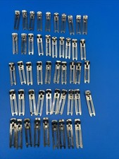 Vintage 1950 s 60 s lot of 49 Small Aluminum Double Prong Hair Clips Lady Ellen