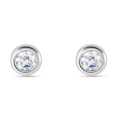 Orecchini Fiocco Di Neve Oro Mono Orecchino Cerchio 1cm Zirconato Argento 925 Oro Rosa Fiocco Di Neve Zirconi | PoNaNa Gioielli Regalo Argento Placcato Rodio