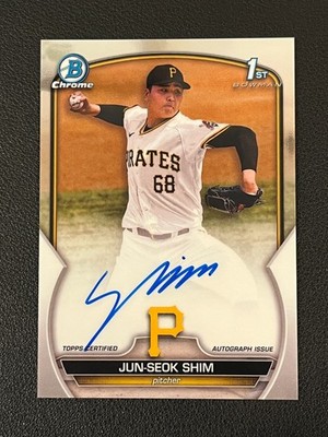 Jun-Seok Shim 2023 Bowman Chrome 1st Auto Pirates 