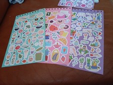 3X STICKERS FOR SCRAPBOOKING/JOURNALS 24x14 CM ST399 MIX