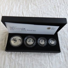 2008 SILVER PROOF BRITANNIA 4 COIN COLLECTION - boxed/coa - 2500 sets
