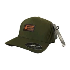 Volcom Workwear Stone Delta Flexfit Hat Cap Dk Green L/XL