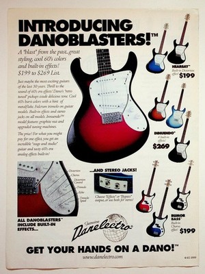 Danelectro Danoblasters Guitars Basses 2000 Full Page Print Ad Effects