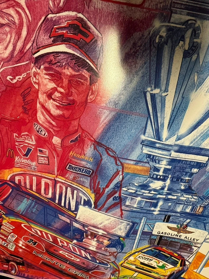 Плакат Brickyard 400 гоночный NASCAR Гордон Эрнхардт штампованный - Изображение 4 из 4