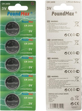 CR 2450 Batteries 3V Lithium Button Cell Battery Combo Pack - 5 Count