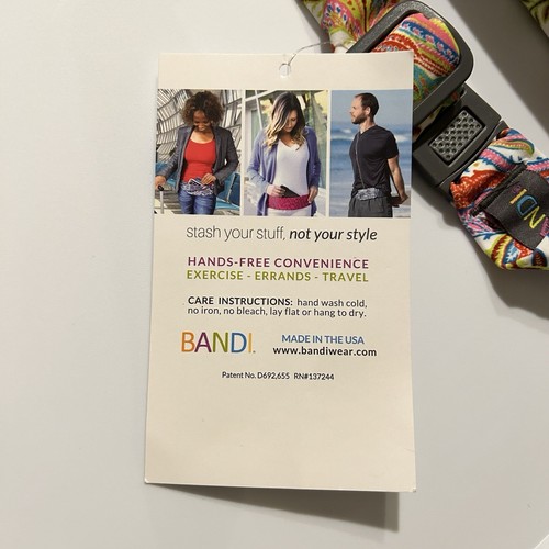 BANDI Sleek Pocketed Belt Multicolor Paisley Print - Picture 4 of 6