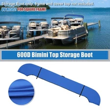 Square Tube Bimini Top Storage Boot with Hole 79"-84" W 600D Pacific Blue 1 Set
