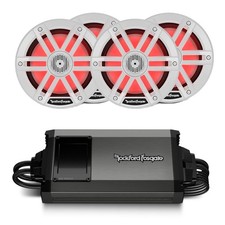 Rockford Fosgate - 2 pairs M1-65 6.5" Marine Speakers  M5-800X4 Amp
