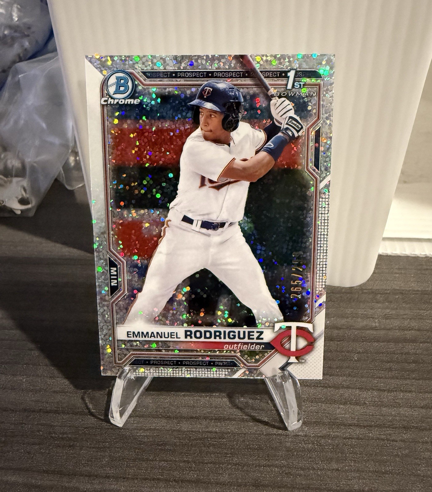 2021 Bowman 1st Chrome - Emmanuel Rodriguez #BCP-207 Speckle Refractor /299