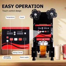 Automatic Cup Sealer Sealing Machine 550-800 Cup/hr Boba Coffee Bubble Tea