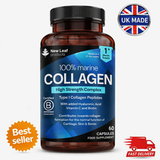 Hydrolised Marine Collagen Capsules  1060mg Type 1 Pure Max Strength Skin Hair
