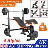 Weight Bench Adjustable Foldable Strength Training Full Body Workout Incline Gym