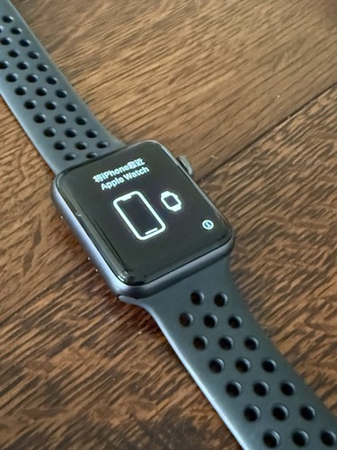 Apple A1859 Watch Series 3 Nike 42mm Space Gray Aluminum w/ black band AS IS - Zdjęcie 3 z 10