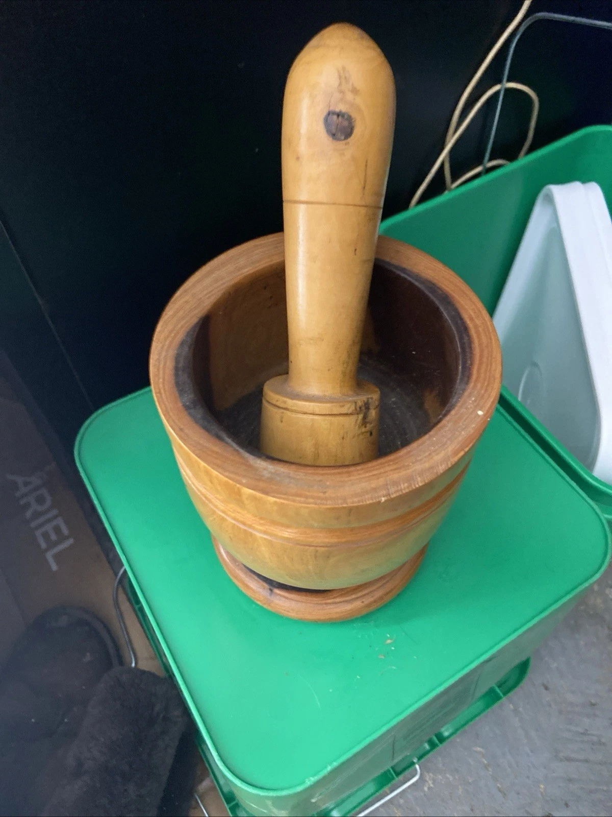 Wood Mortar Pestle Set From Haiti