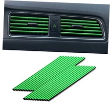  20 Pieces Car Air Conditioner Decoration Strip for Vent Outlet, Green