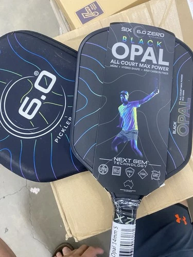6.0 Next Gem! Six Zero Black Opal - NEW Pickleball paddle 16.3 inch 14mm S