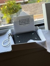 Maison Margiela Key Ring Card Holder Black Leather Embossed Used