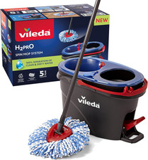 Vileda H2Pro Spin Mop Wischmopp Set Mit Eimer| 100% Trennung Von Frisch- Und Sch
