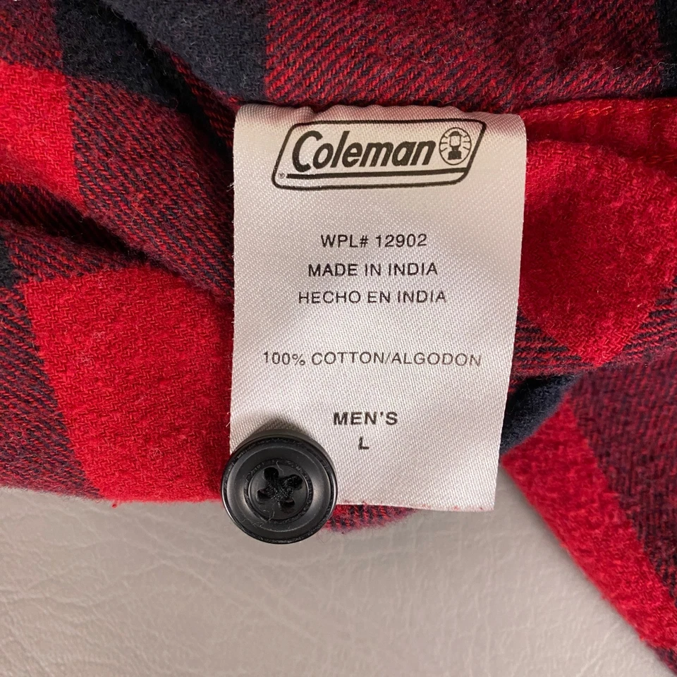 Coleman Franela Chaqueta Camisa Cazadora Para Hombre Grande Rojo Negro Búfalo Cuadros * Foto 4 de 4