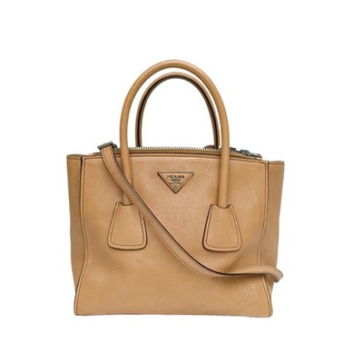 PRADA Brown Handheld Accordion Tote Bag 26cm  Crossbody Bag