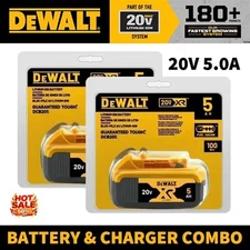 2 Packs New DEWALT DCB205 20V Max XR 5.0Ah Lithium-Ion Battery for Tools US