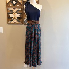 Vintage Ralph Lauren Paisley A-Line Maxi Skirt size 6 EUC