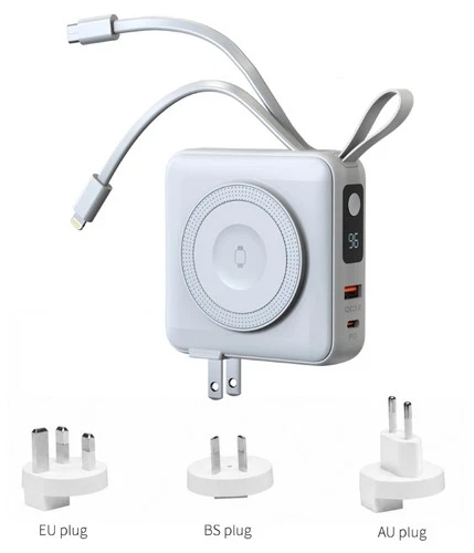TRON 5-in-1 10,000mAh Travel Power Bank | Built-In Cables | TSA-Approved - product listing photo