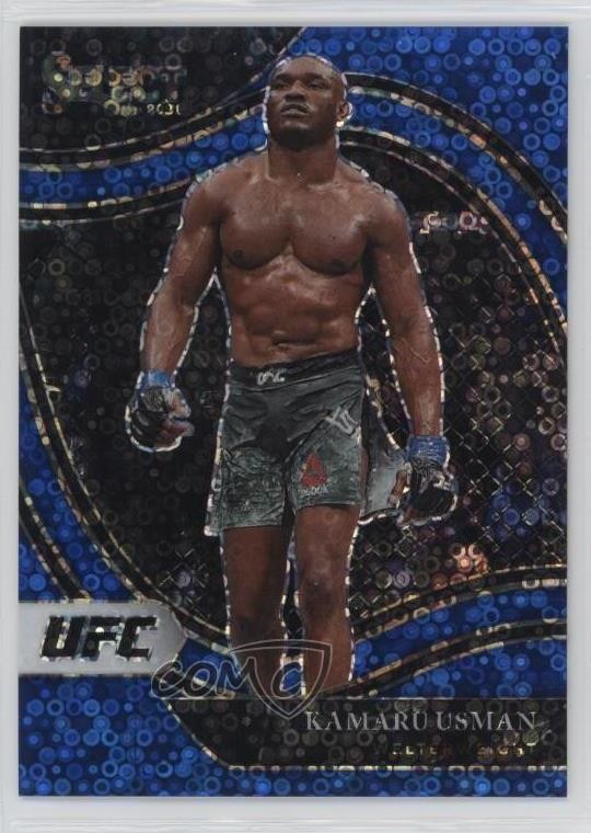 2021 Panini Select UFC Octagonside Blue Disco Prizm 17/99 Kamaru Usman #228 07sy