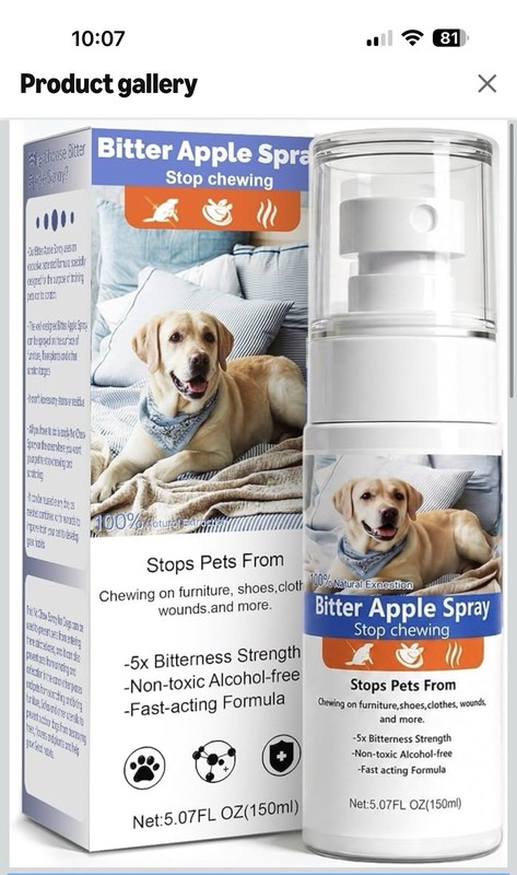 Bitter Apple Spray Pet Training Chewing Deterrent Spray White Bottle