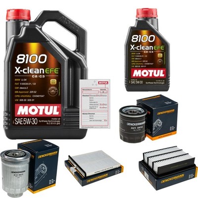 Inspektionspaket 6L MOTUL 8100 X-CLEAN EFE 5W-30 für Mazda CX-5 2.2 D AWD