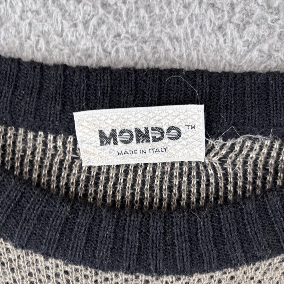 Suéter De Colección Años 90 Para Hombre XL Mondo Tejido Geométrico Mezcla Lana Alpaca Hecho en Italia Foto 3 de 4