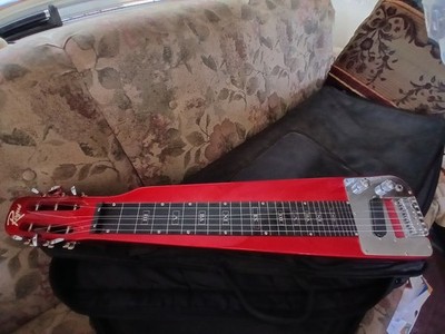 Rogue RLS-1 Electric Lap Steel Guitar Red 6-String Right-Handed with Gig Bag
