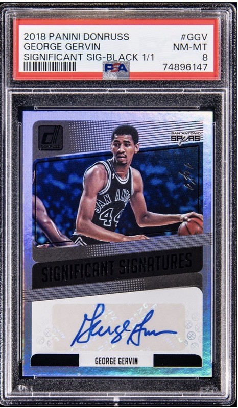 2018-19 Panini Donruss George Gervin Autograph Auto Black PSA 8 TRUE 1/1