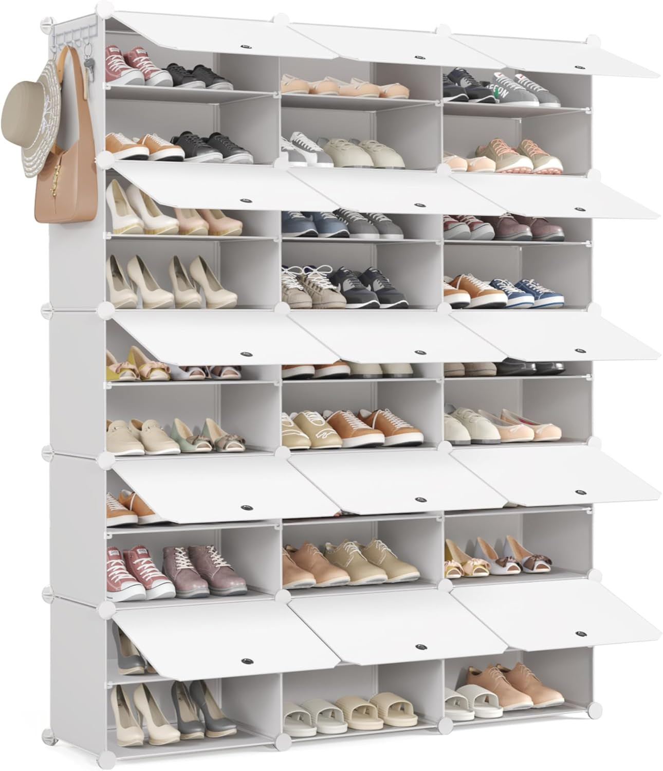 Scarpiera 10 Livelli Design Slim Plastica Bianca per Case Chic - 1