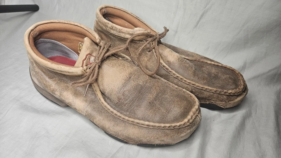 Twisted X Bomber Driving Moccasins Chukka Boots Shoes Mens SZ 11 Brown Leather - Image 2 of 4