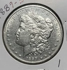 1889-S MORGAN SILVER DOLLAR, AU DETAILS
