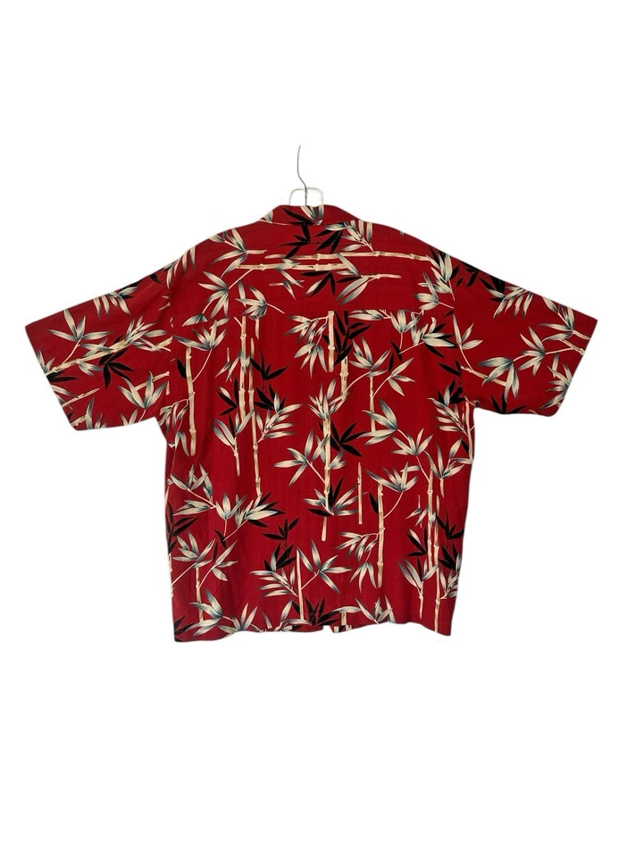 Camisa Boca Classics Para Hombre XL Roja Hawaiana Floral 100% Seda Manga Corta Abotonada Foto 2 de 4