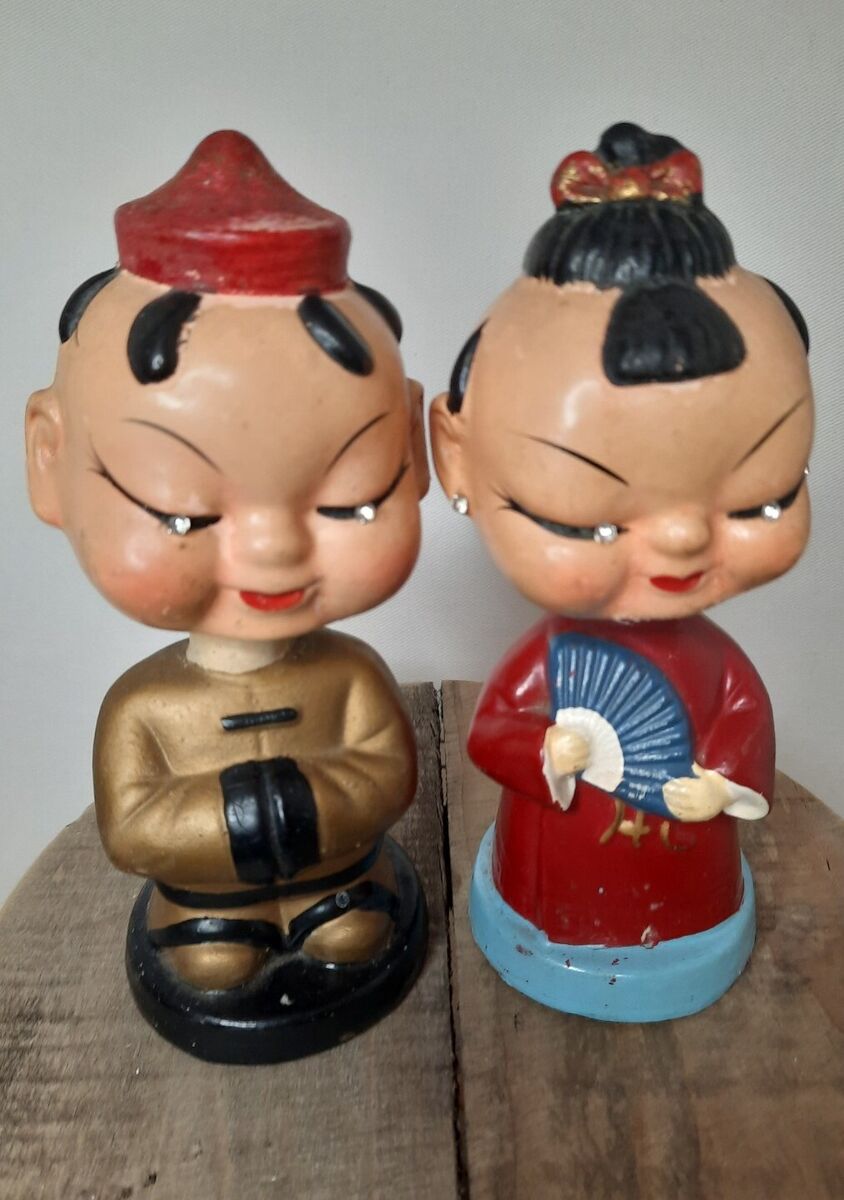 Vintage MCM Male/Female Japan Asian Bobble Head's Nodder