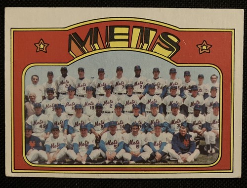 1972 Topps New York Mets Team Card #362 Nolan Ryan, Tom Seaver, Yogi Berra