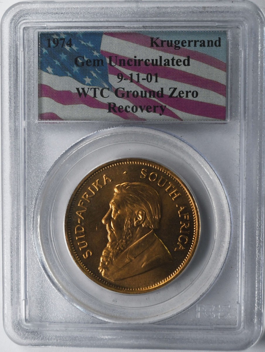 1974 Krugerrand One Ounce Gold WTC Ground Zero Recovery PCGS Gem