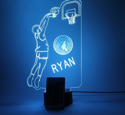 Minnesota Timberwolves NBA Basketball Player Light Up Lamp LED Personalized Free - Picture 11 of 12